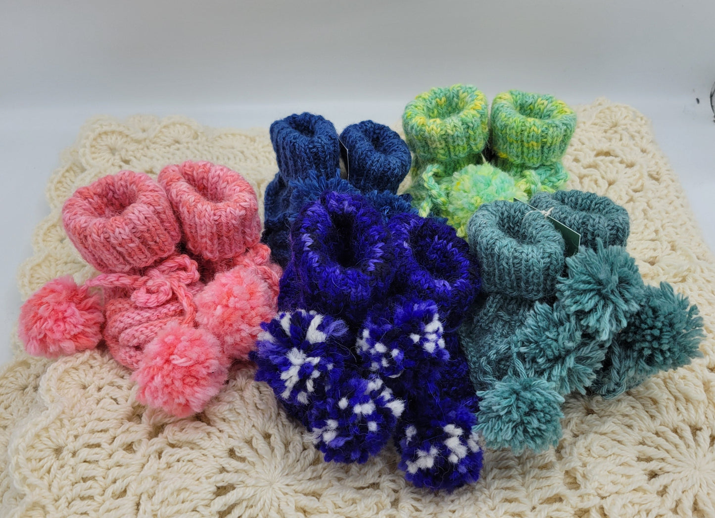 Handmade baby booties