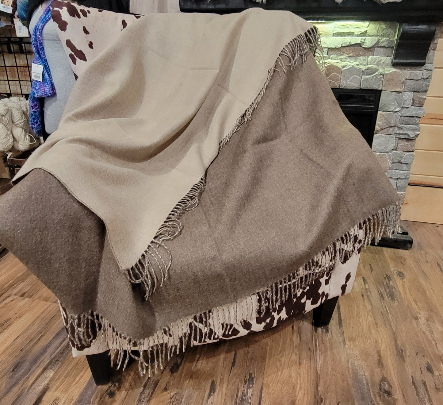 Reversible Baby Alpaca Throw