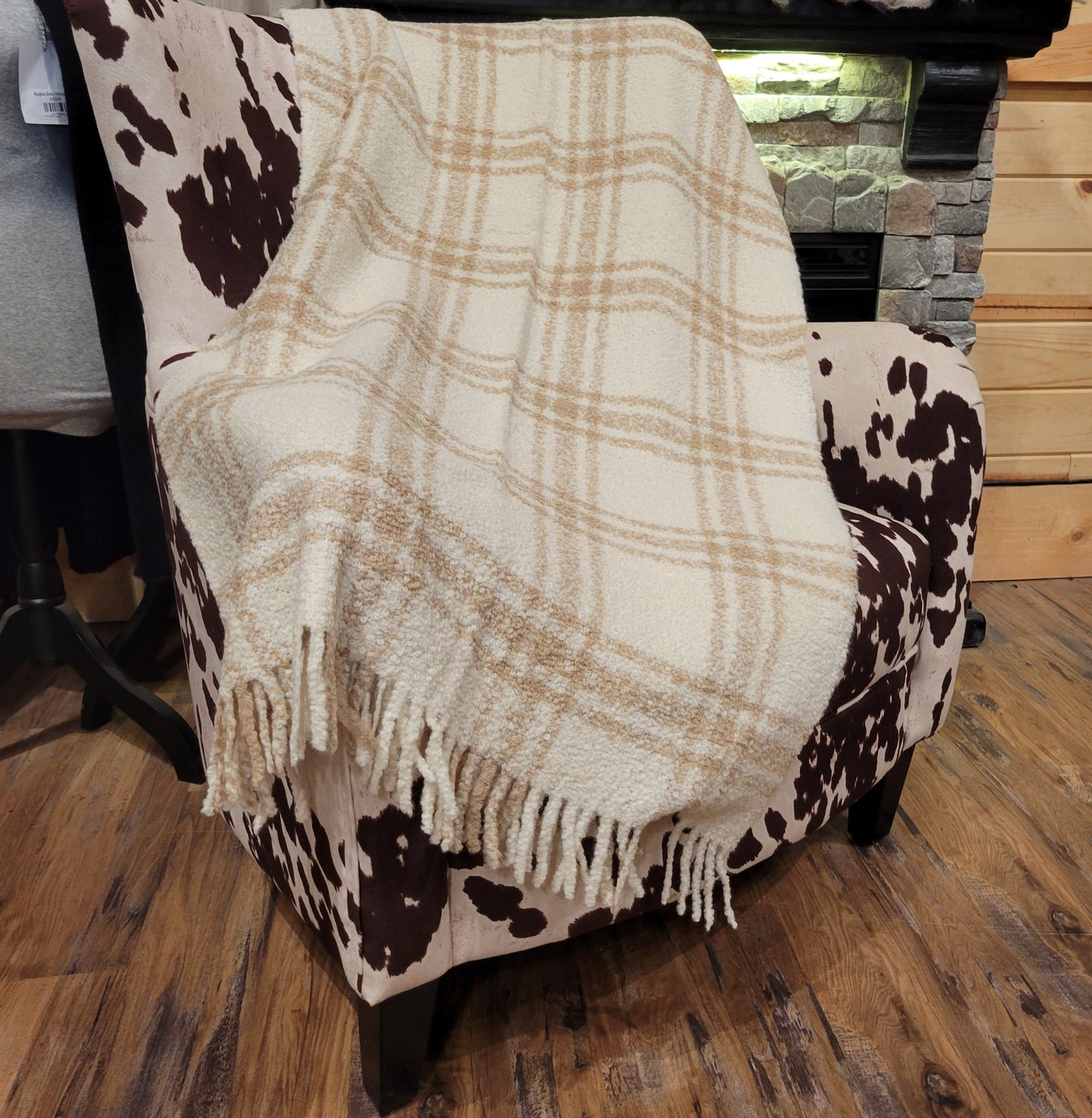 Plaid Boucle Throw