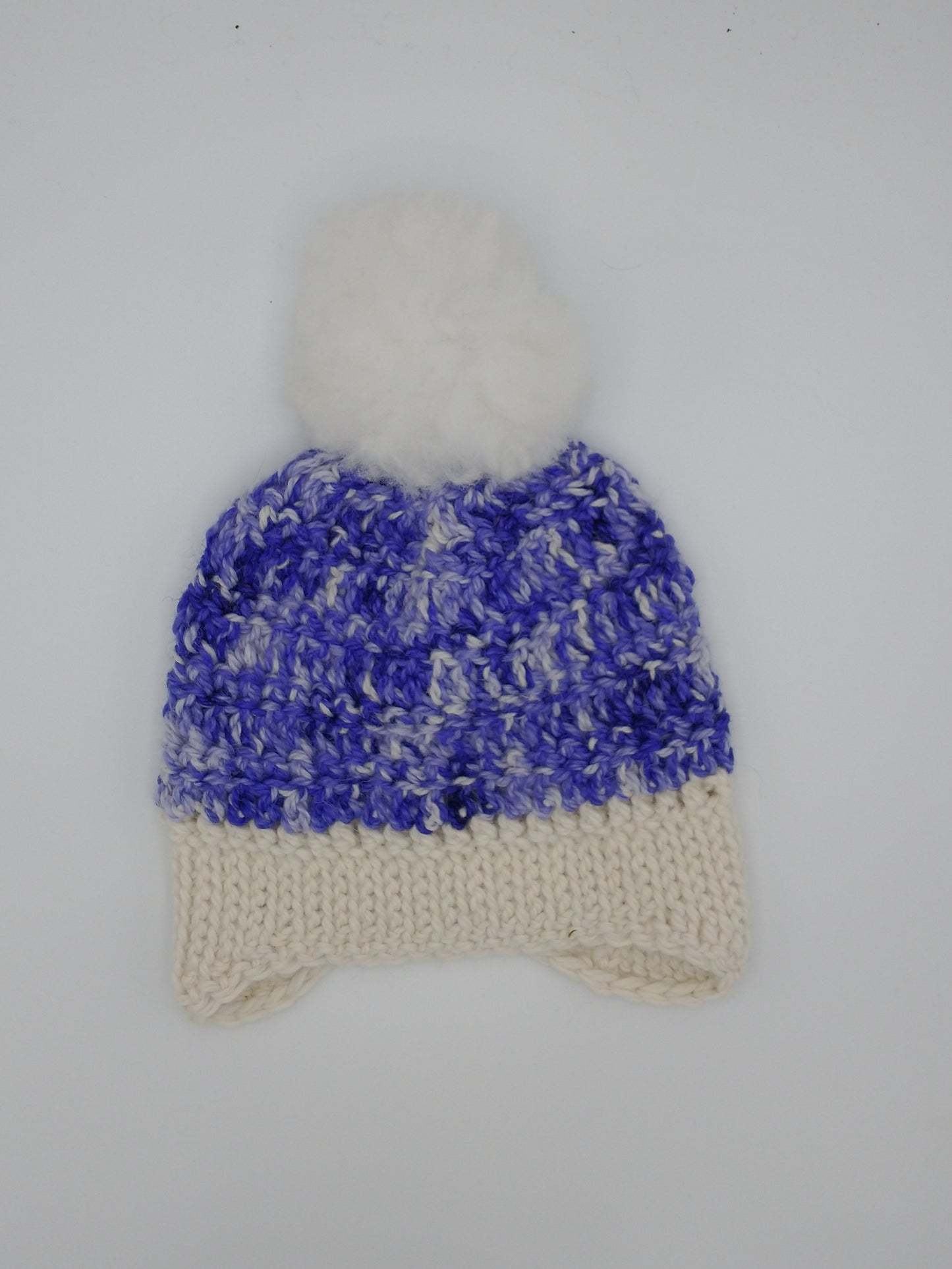 Handmade Children's Single Pom Hat Blue