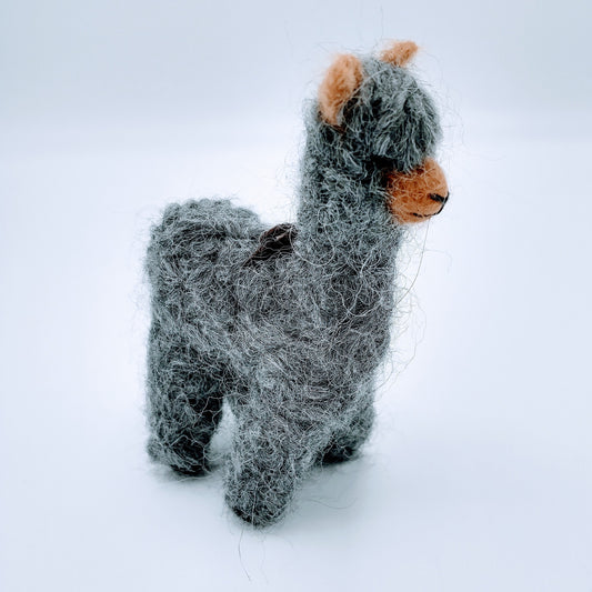 Alpaca Fiber Sculpture in gray