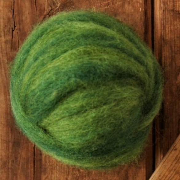 Roving - 4oz. Wool green