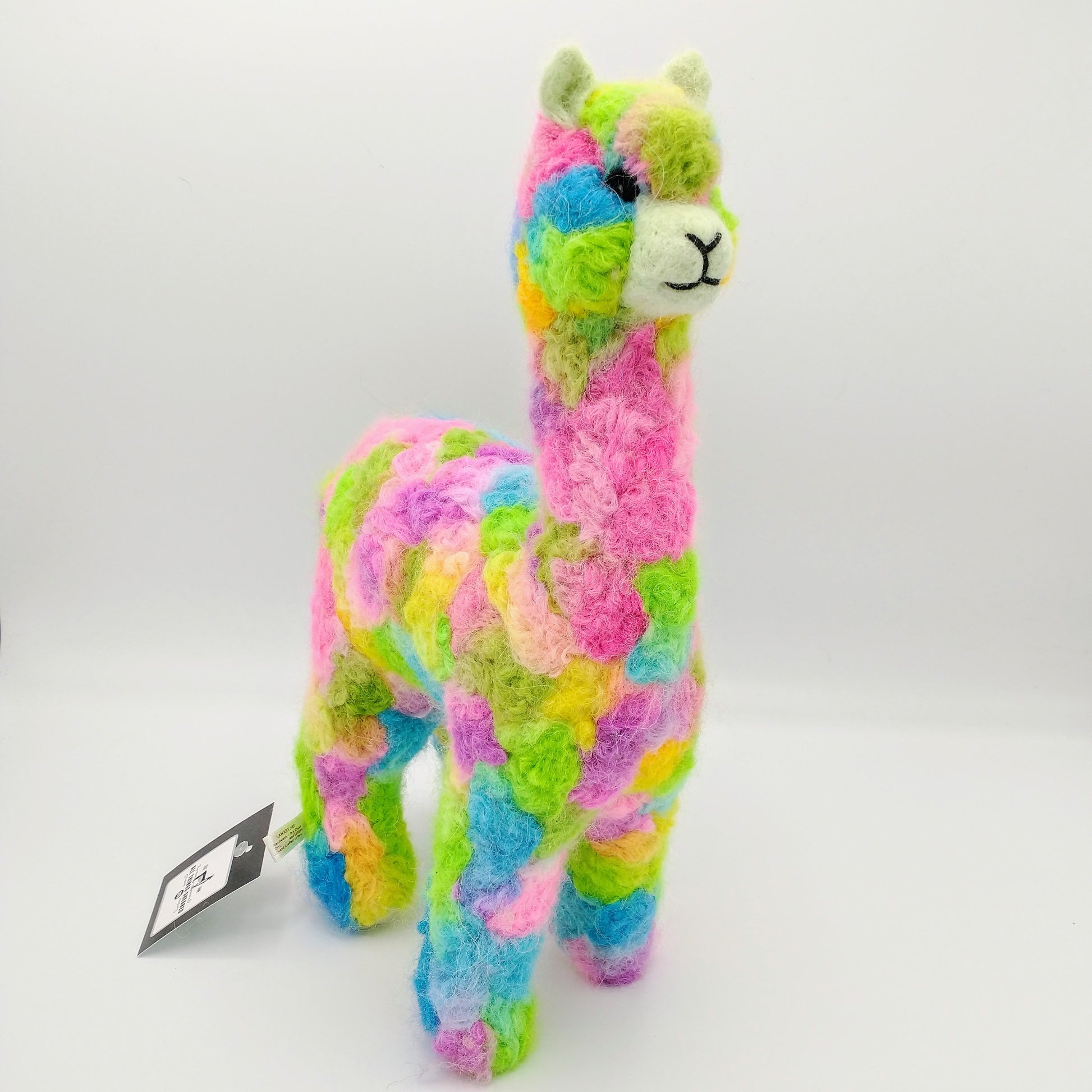 Felted Alpaca in rainbow