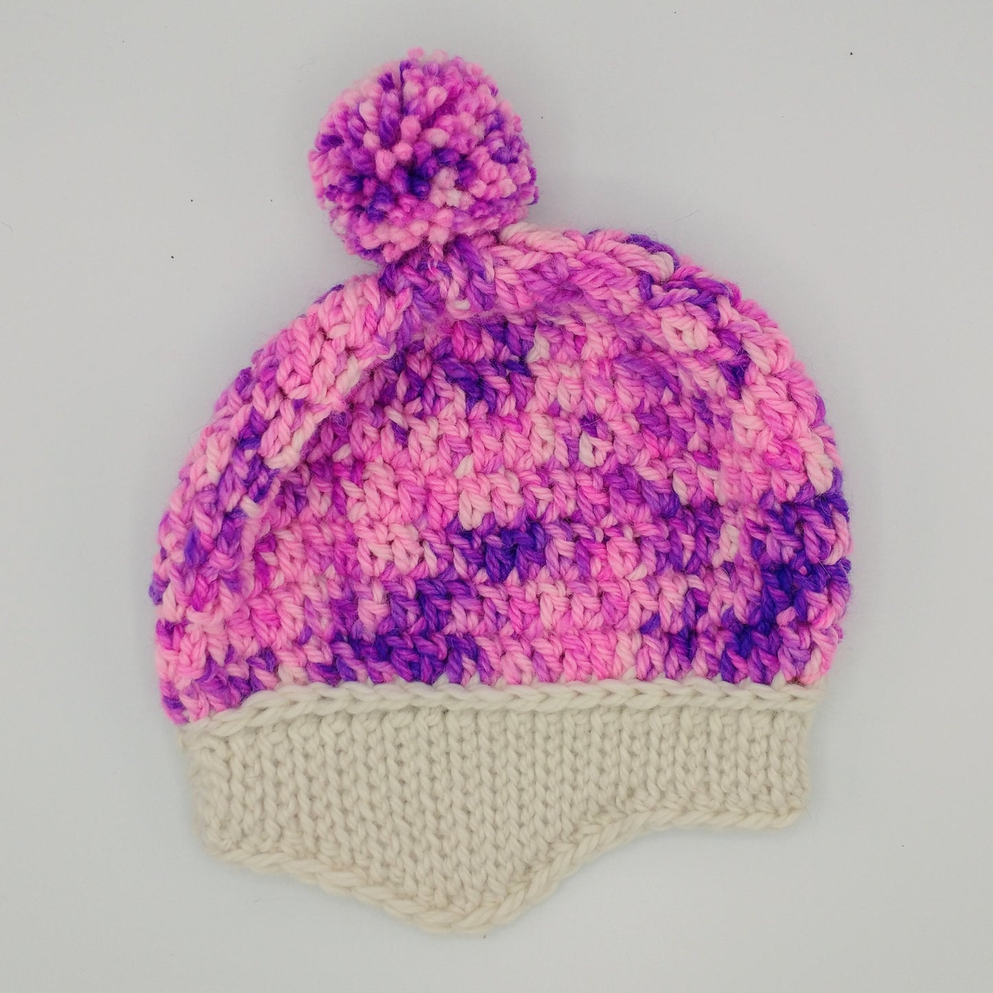 Handmade Children's Single Pom Hat Pink