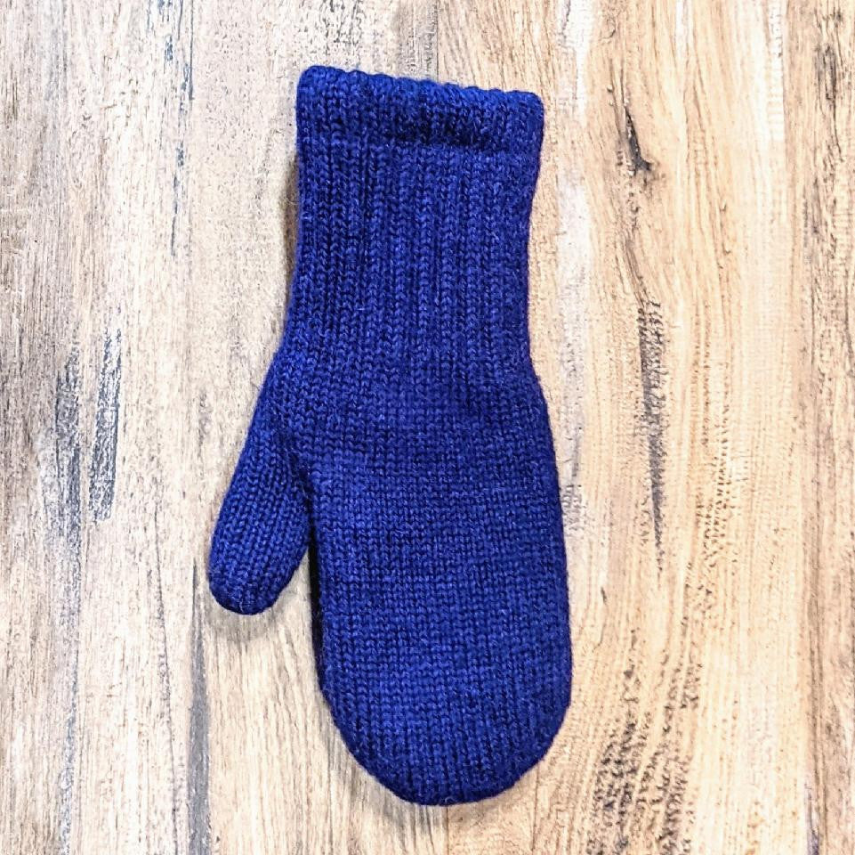 Bold Boucle Lined Mittens Blue