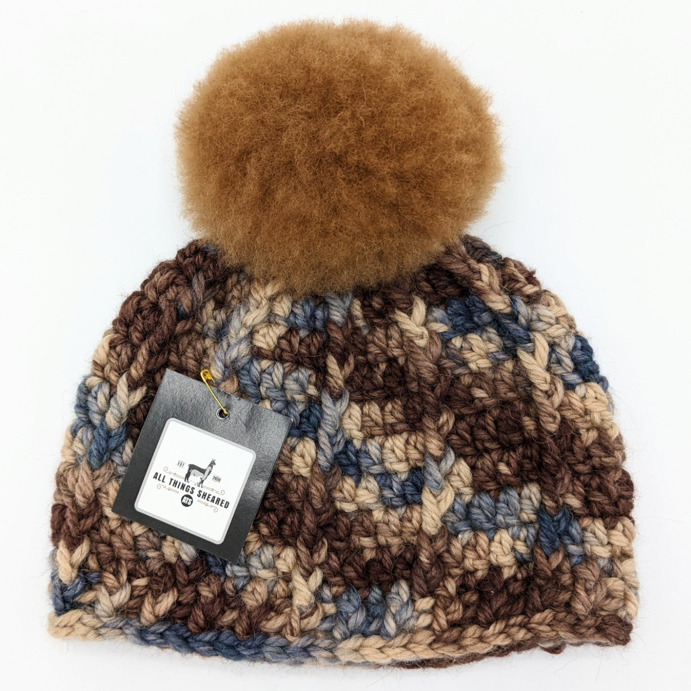 Handmade Children's Single Pom Hat Brown