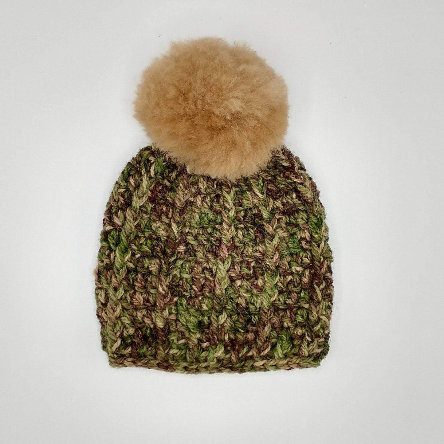 Handmade Children's Single Pom Hat Green