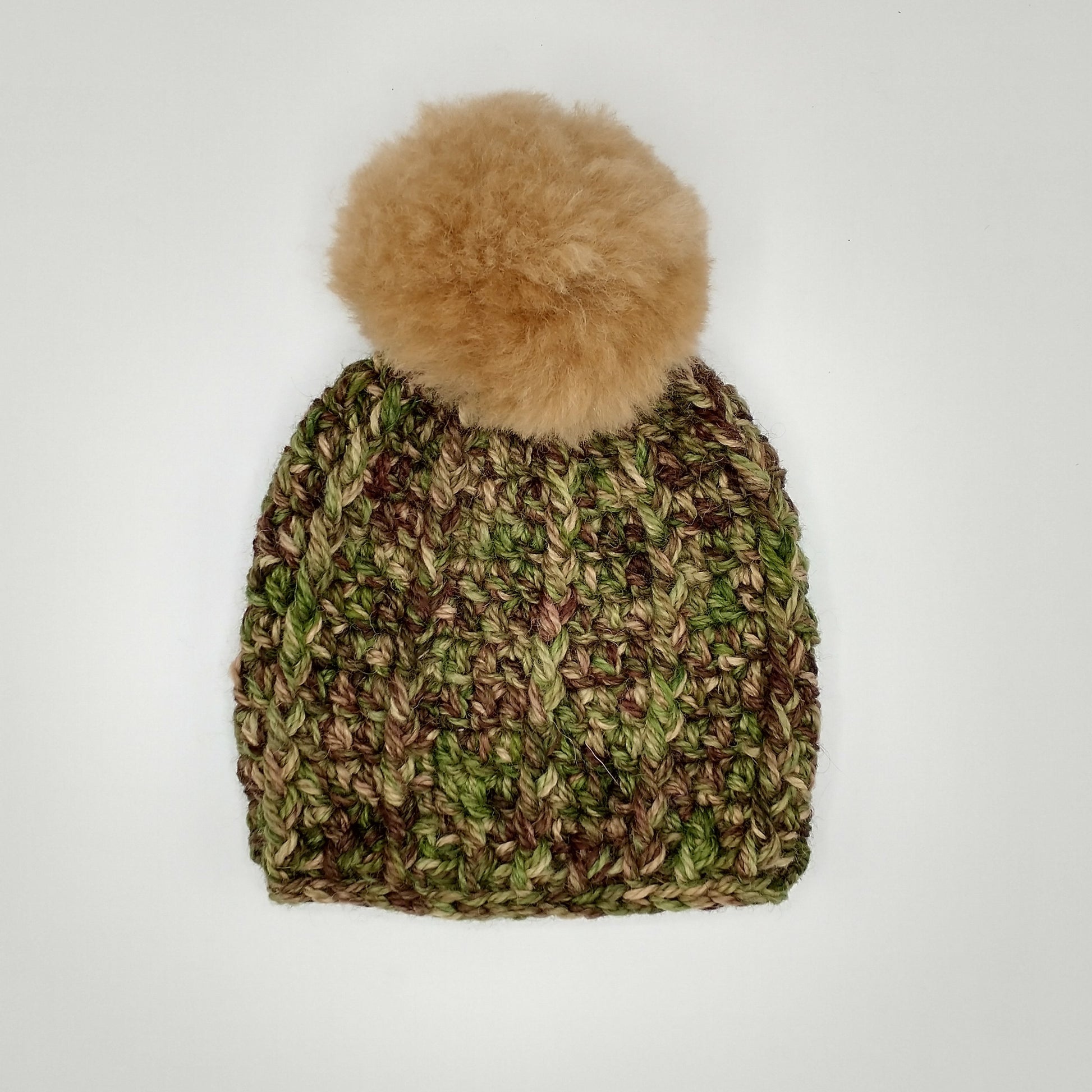 Handmade Children's Single Pom Hat Green