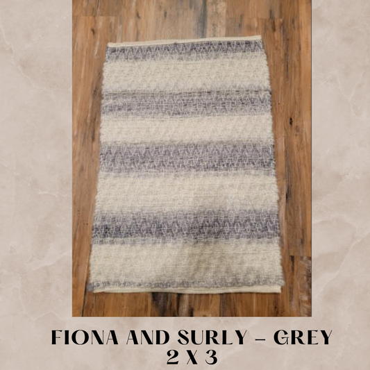 Handmade Rugs - 2' x 3' grey