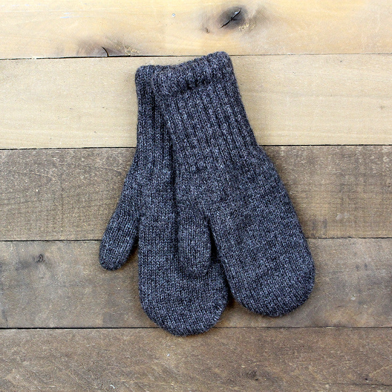 Bold Boucle Lined Mittens Gray