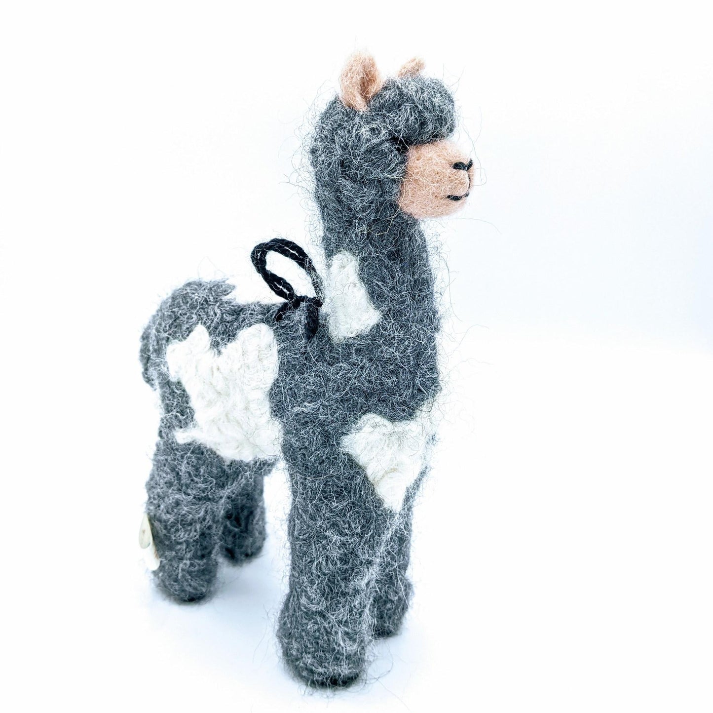 Felted Alpaca in black and white