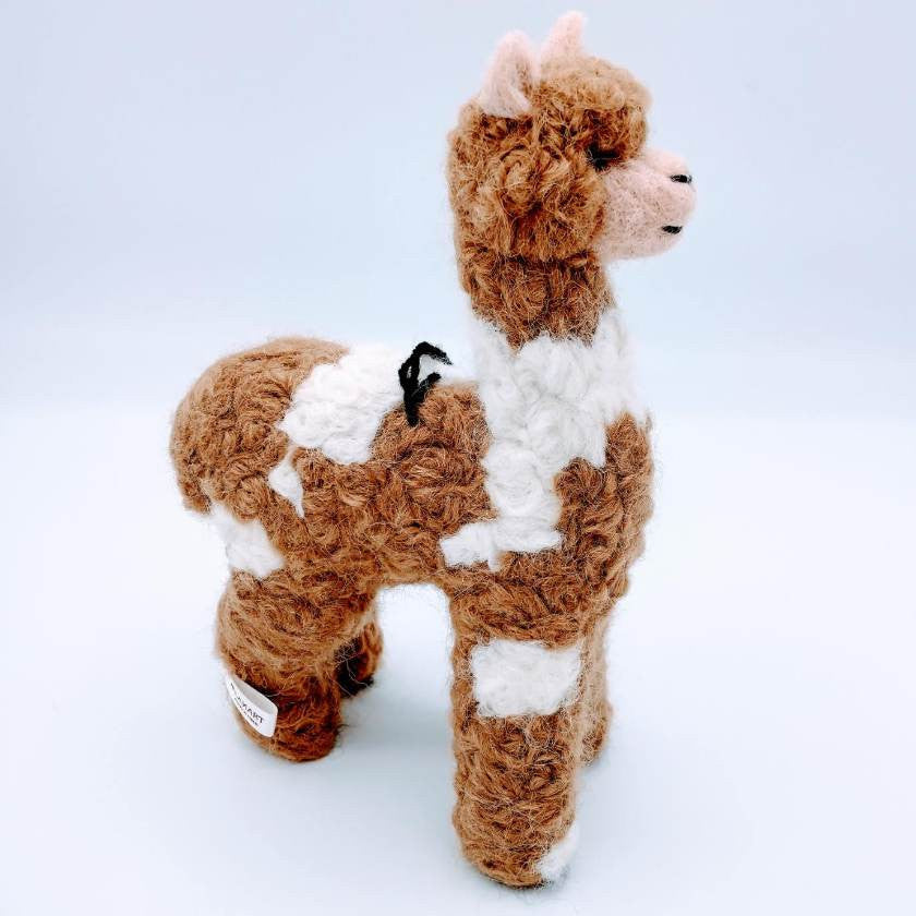 Felted Alpaca in brown and white