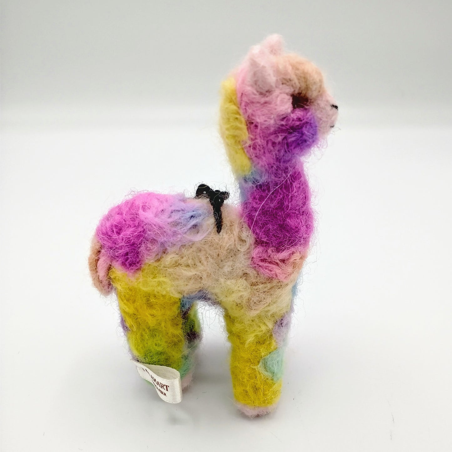 Alpaca Fiber Sculpture in rainbow