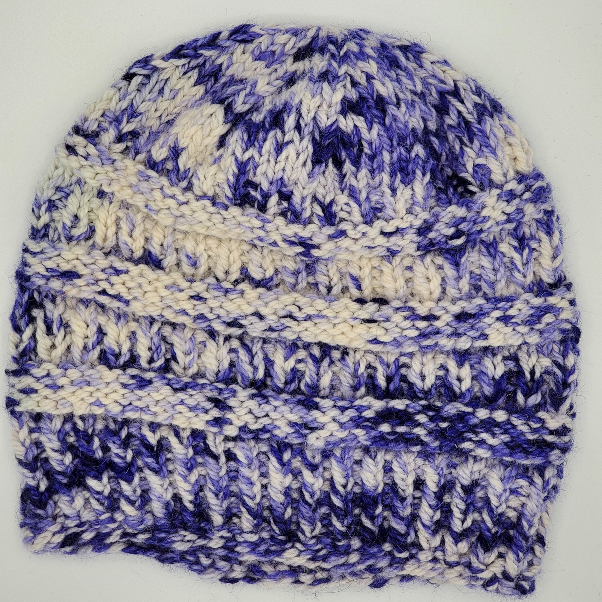 Handmade Knit Hats blue and white