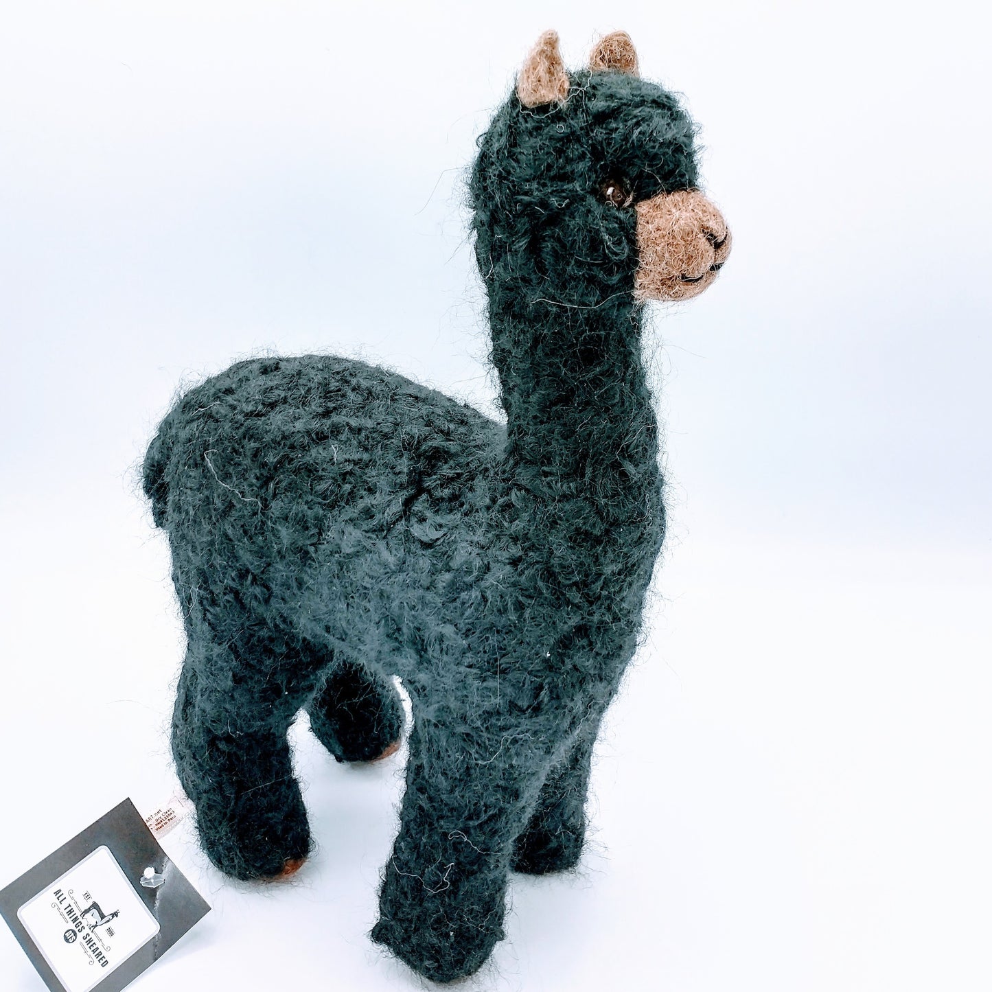 Herdsire 12″ Alpaca Fiber Sculpture black