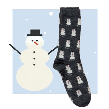 Alpaca Bamboo Snowman Socks