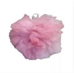 Alpaca Fuzzball Key Chain pink